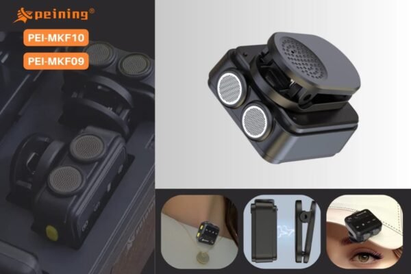 Microfone Lapela PEINING PEI-MKF10, USB-C, 2 Unidades, Sem Fio, Preto - Image 3