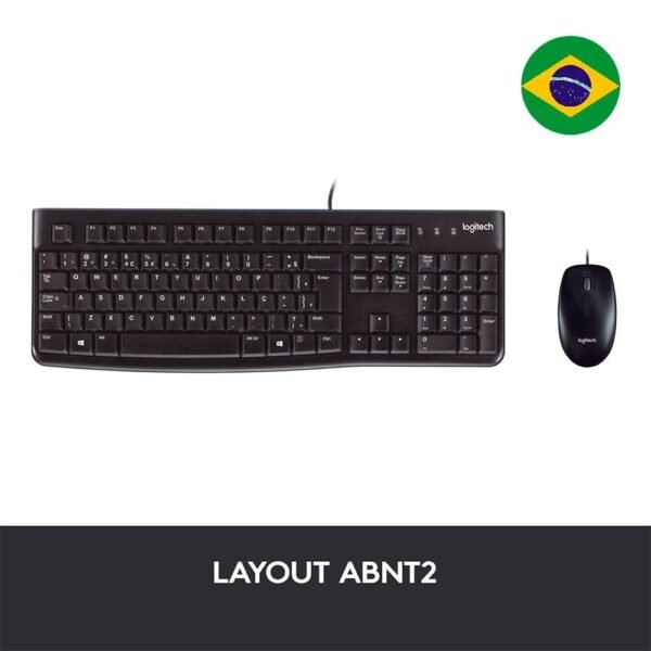 Kit Mouse e Teclado LOGITECH MK120, com Fio, USB, ABNT2, Preto - 920-004429 - Image 2
