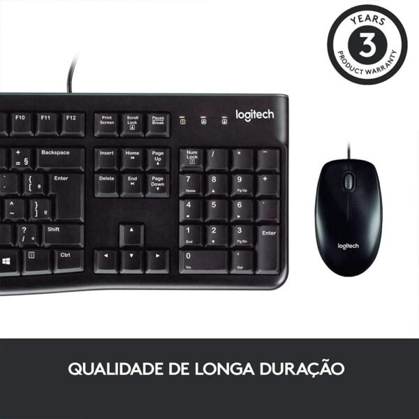 Kit Mouse e Teclado LOGITECH MK120, com Fio, USB, ABNT2, Preto - 920-004429 - Image 3