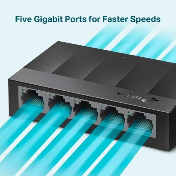 Switch TP-LINK LS1005G, 5 Portas, RJ45 Gigabit 1000Mbps, Mesa, Preto - Image 4