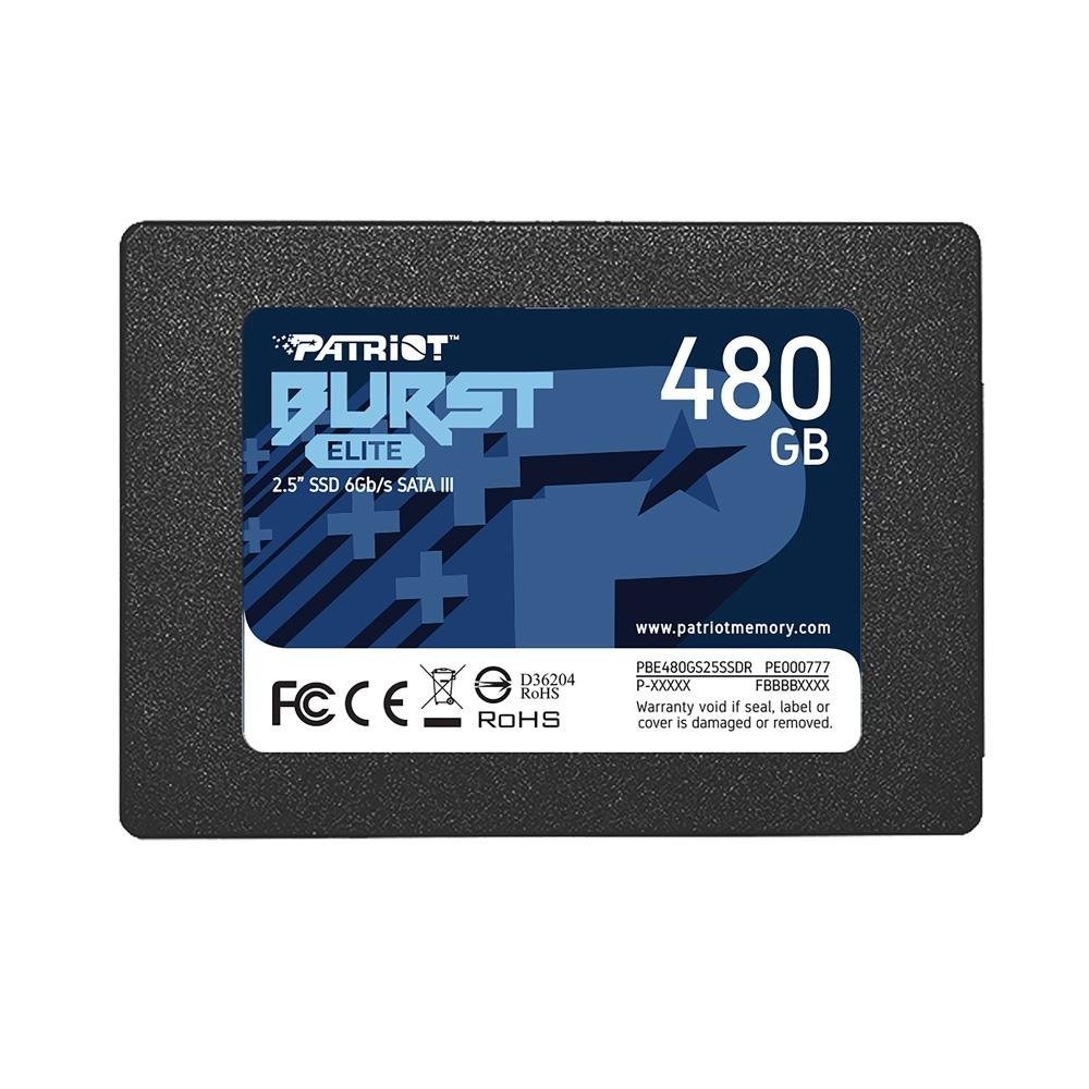 SSD PATRIOT BURST ELITE, 480GB, 2.5, SATA, Leitura 450MB/s, Gravação 320MB/s - PBE480GS25SSDR