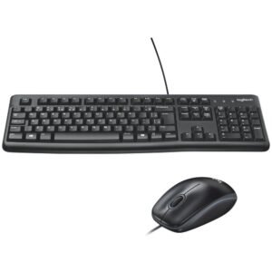 Kit Mouse e Teclado LOGITECH MK120, com Fio, USB, ABNT2, Preto - 920-004429