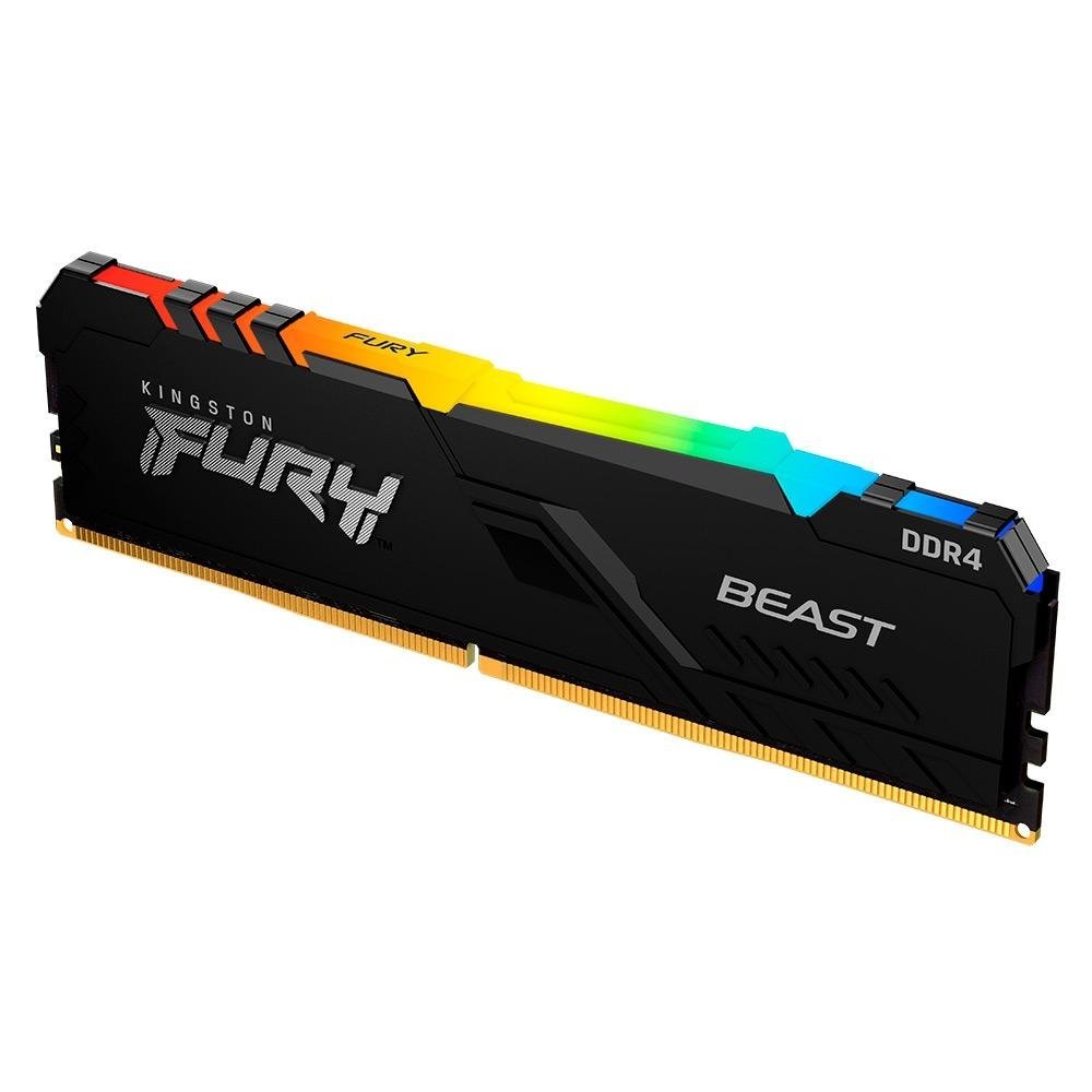 MEMÓRIA DESKTOP KINGSTON FURY BEAST RGB, DDR4, 3200MHZ, 8GB, PRETO - KF432C16BBA/8