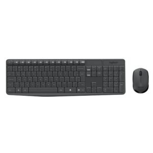 Kit Mouse e Teclado LOGITECH MK235, Sem Fio, Receptor USB, ABNT2, Cinza - 920-007903