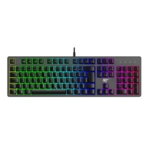 TECLADO MECÂNICO HAVIT KB492L, USB, SWITCH BROWN, RGB BACKLIT, PRETO - HV-KB492L-BROWN