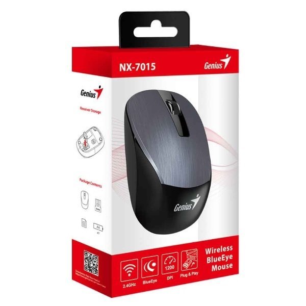 Mouse GENIUS NX-7015, Sem Fio, USB, CINZA