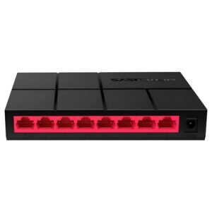 SWITCH GIGABIT MERCUSYS MS108G, MESA, 8 PORTAS, 1000MBPS, PRETO/VERMELHO