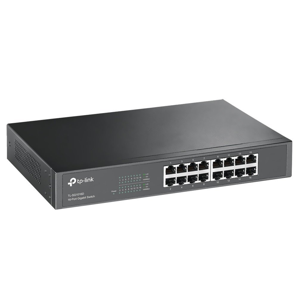 Switch TP-LINK TL-SG1016D, Mesa/Rack, 16 Portas, Gigabit 1000Mbps, Preto - 1730502239