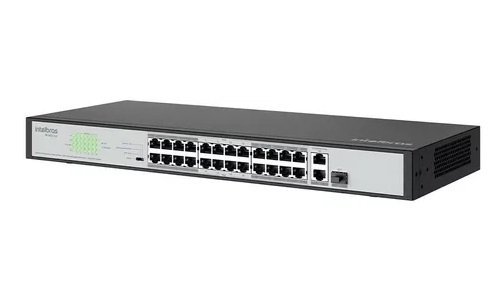 SWITCH INTELBRAS SF 2421, MESA/RACK, 24 PORTAS, PoE +2P GIGABIT E 1P SFP, PRETO - 4760075