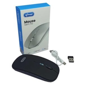 Mouse KNUP KP-MU013, Sem Fio, Recarregável, Preto