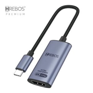Cabo Adaptador HREBOS AD-211, USB-C PARA HDMI 4K 60Hz, 13cm, Fêmea