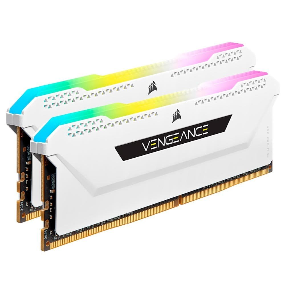 Memória Desktop CORSAIR VENGEANCE RGB PRO SL, DDR4, 3200MHz, 32GB (2x16GB), Branco - CMH32GX4M2E3200C16W - Imagem 3