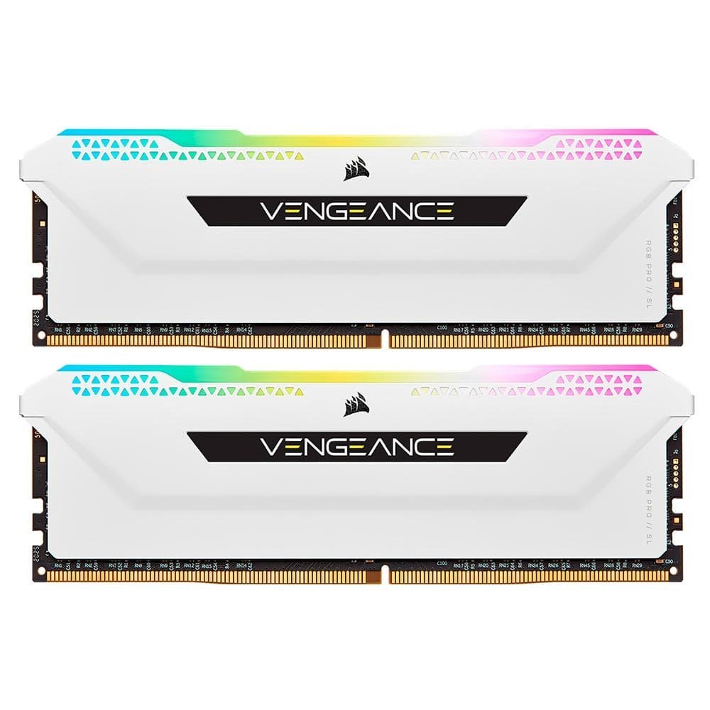 Memória Desktop CORSAIR VENGEANCE RGB PRO SL, DDR4, 3200MHz, 32GB (2x16GB), Branco - CMH32GX4M2E3200C16W - Imagem 2