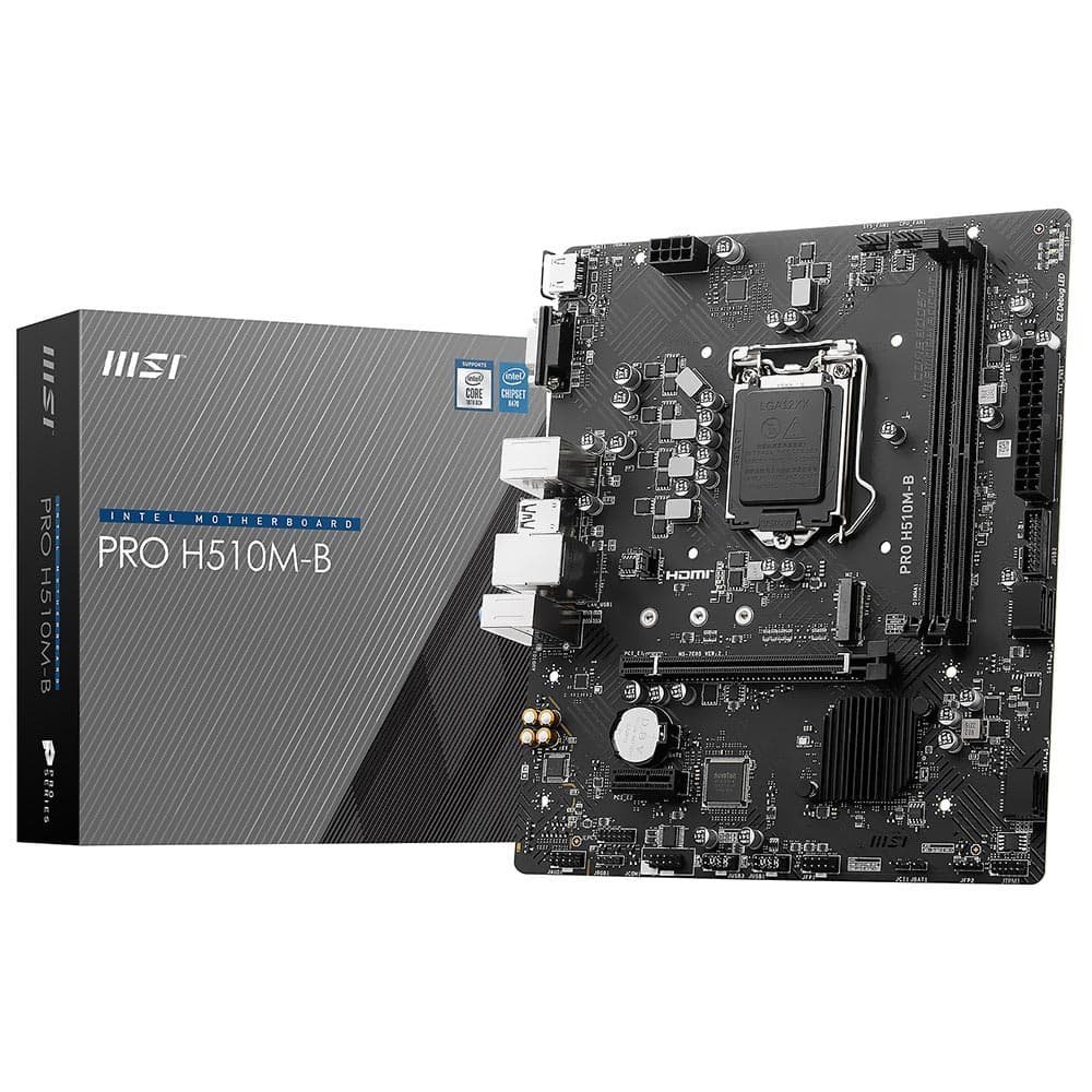 Placa Mãe MSI PRO H510M-B, INTEL, LGA1200, DDR4, Micro ATX