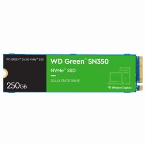 SSD WESTERN DIGITAL SN350 WD GREEN, 250GB, M.2 2280, NVMe, PCIe 3.0, Leitura 2400MB/s, Gravação 1500MB/s – WDS250G2G0C