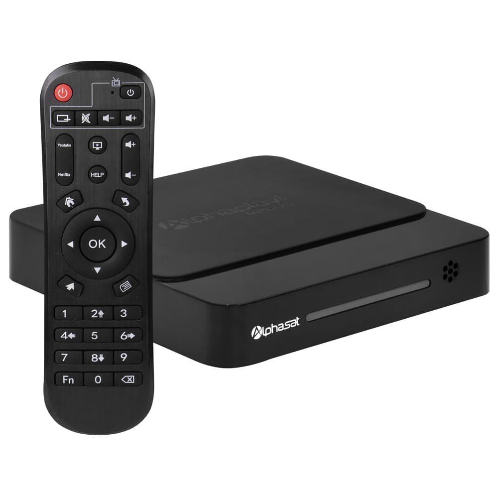 Receptor IPTV ALPHAPLAY +PLUS, 2GB RAM, 16GB, 4K, Controle - Preto