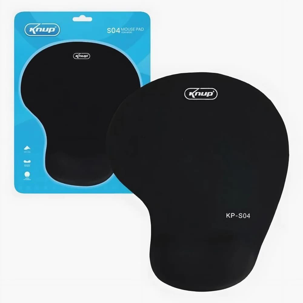 Mouse Pad KNUP KP-S04, Apoio para Pulso, Preto