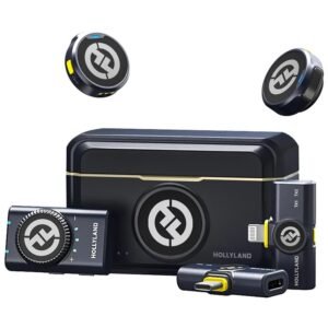 Microfone Lapela HOLLYLAND LARK M2, Lightning, USB-C, 2 Unidades, Sem Fio, Preto