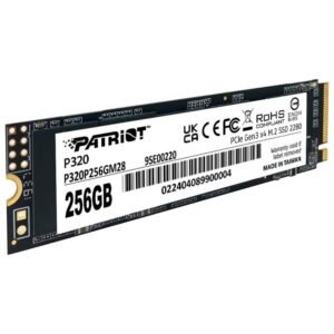 SSD PATRIOT P320, 256GB, M.2 2280, NVMe, PCIe 3.0, Leitura 2200MB/s, Gravação 1200MB/s – P320P256GM28