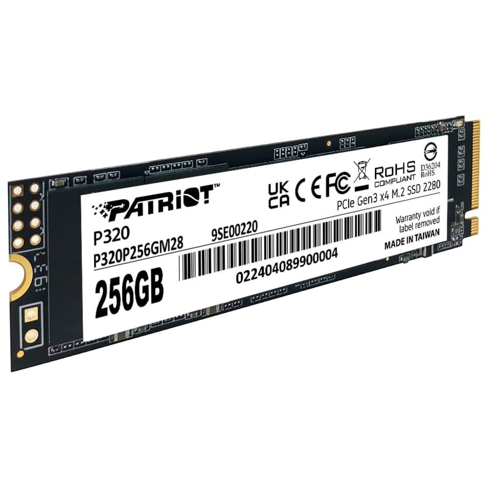 SSD PATRIOT P320, 256GB, M.2 2280, NVMe, PCIe 3.0, Leitura 2200MB/s, Gravação 1200MB/s – P320P256GM28