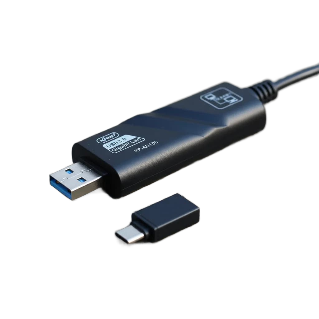 Placa de Rede KNUP KP-AD106, USB 3.0 e USB-C x RJ45, Gigabit, 1000Mbps, Preto - Imagem 4