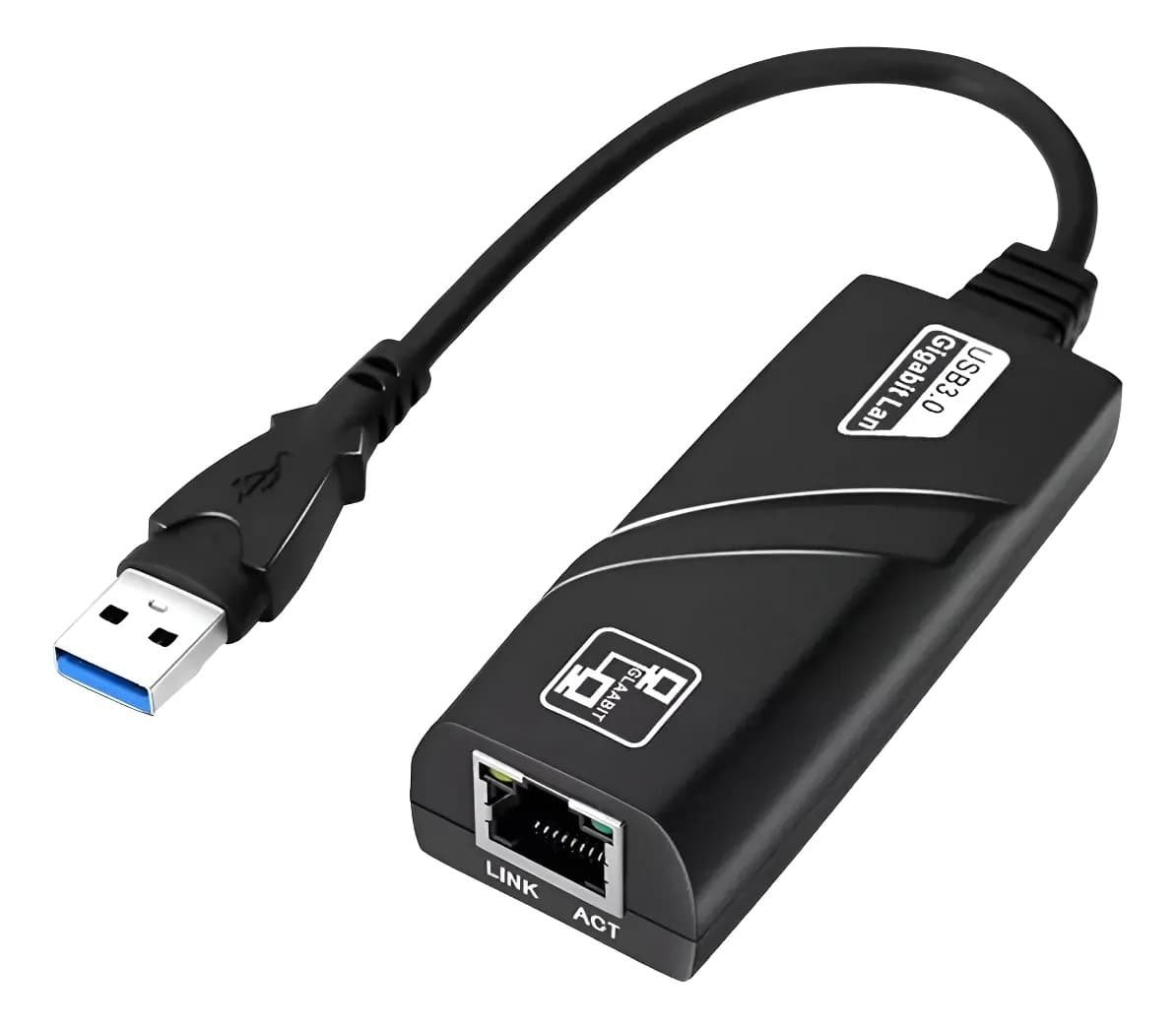 Placa de Rede KNUP KP-AD106, USB 3.0 e USB-C x RJ45, Gigabit, 1000Mbps, Preto - Imagem 3