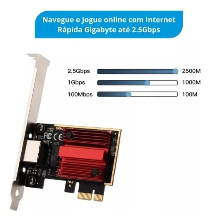 Placa de rede PCIe KNUP KP-PL907, 2.5Gbps, chipset Realtek RTL8125B - Imagem 2