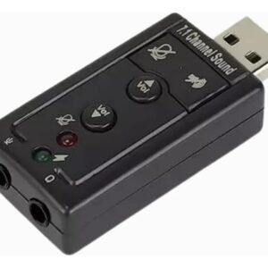 Placa de Som USB Knup HB-T64 7.1 Virtual Adaptador Áudio USB para Fone e Microfone